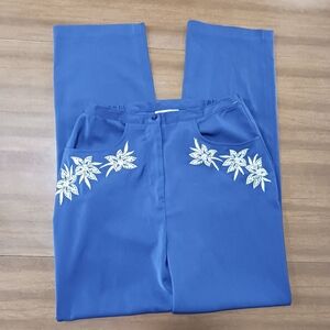 Platinum Stephen Yearick Blue Pants Slacks Sz 10 Embellished